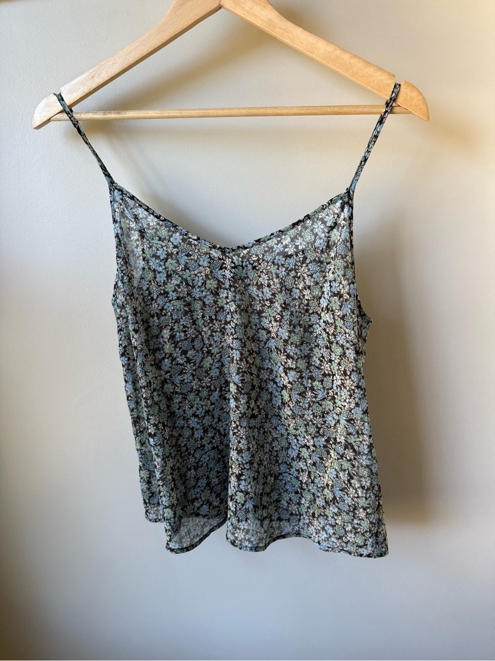MAJE Ditzy Floral Metallic Cami Camisole Top Ethereal Whimsigoth Fairy Grunge L